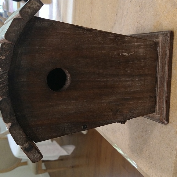 Vintage handmade birdhouse 10hi x 8h x 6d garden decor clean out door - Picture 2 of 8